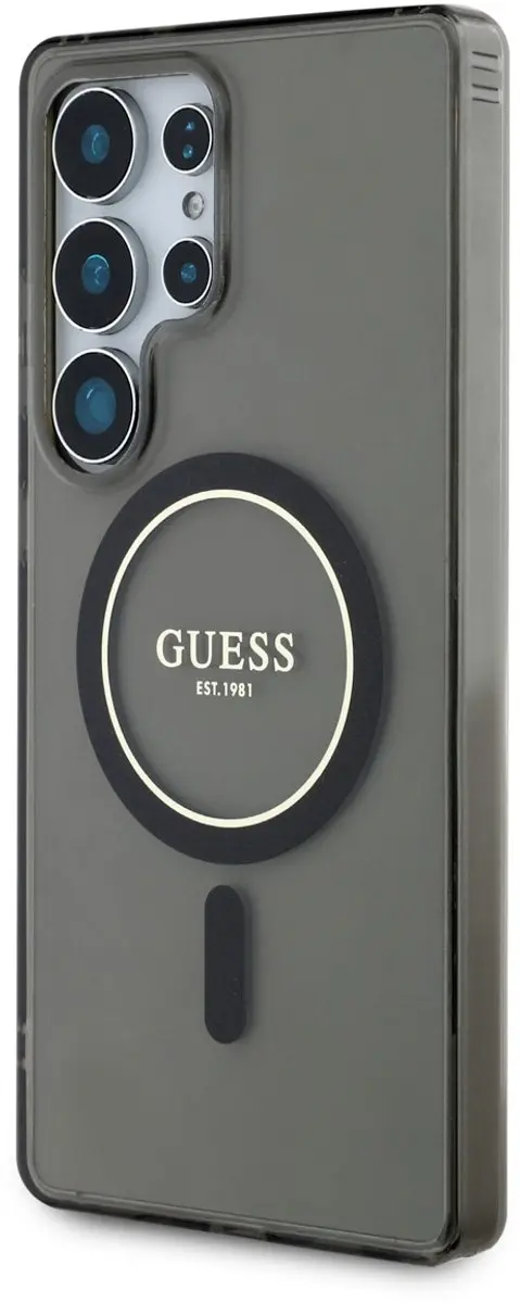 Guess MagSafe Glitter Gradient Hoesje - Samsung Galaxy S25 Ultra - Zwart