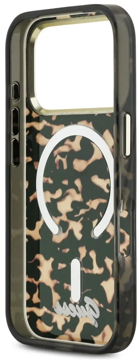 Guess GUHMP17L4DTTR Hoesje iPhone 17 Pro Max - MagSafe - Zwart/Bruin