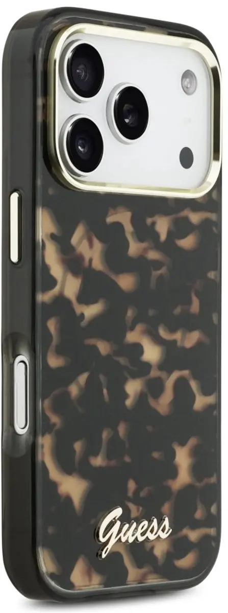 Guess GUHMP17L4DTTR Hoesje iPhone 17 Pro Max - MagSafe - Zwart/Bruin