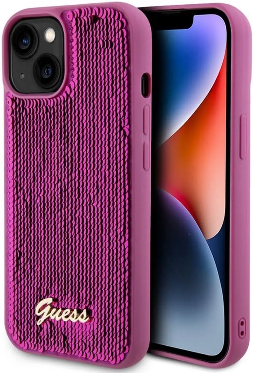 GUESS Sequins Script Logo Hoes Magenta