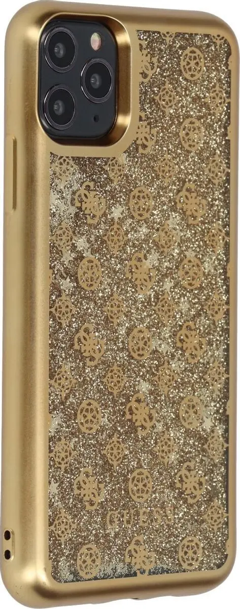 Guess Goud Glitter Hoesje iPhone 11 Pro Max