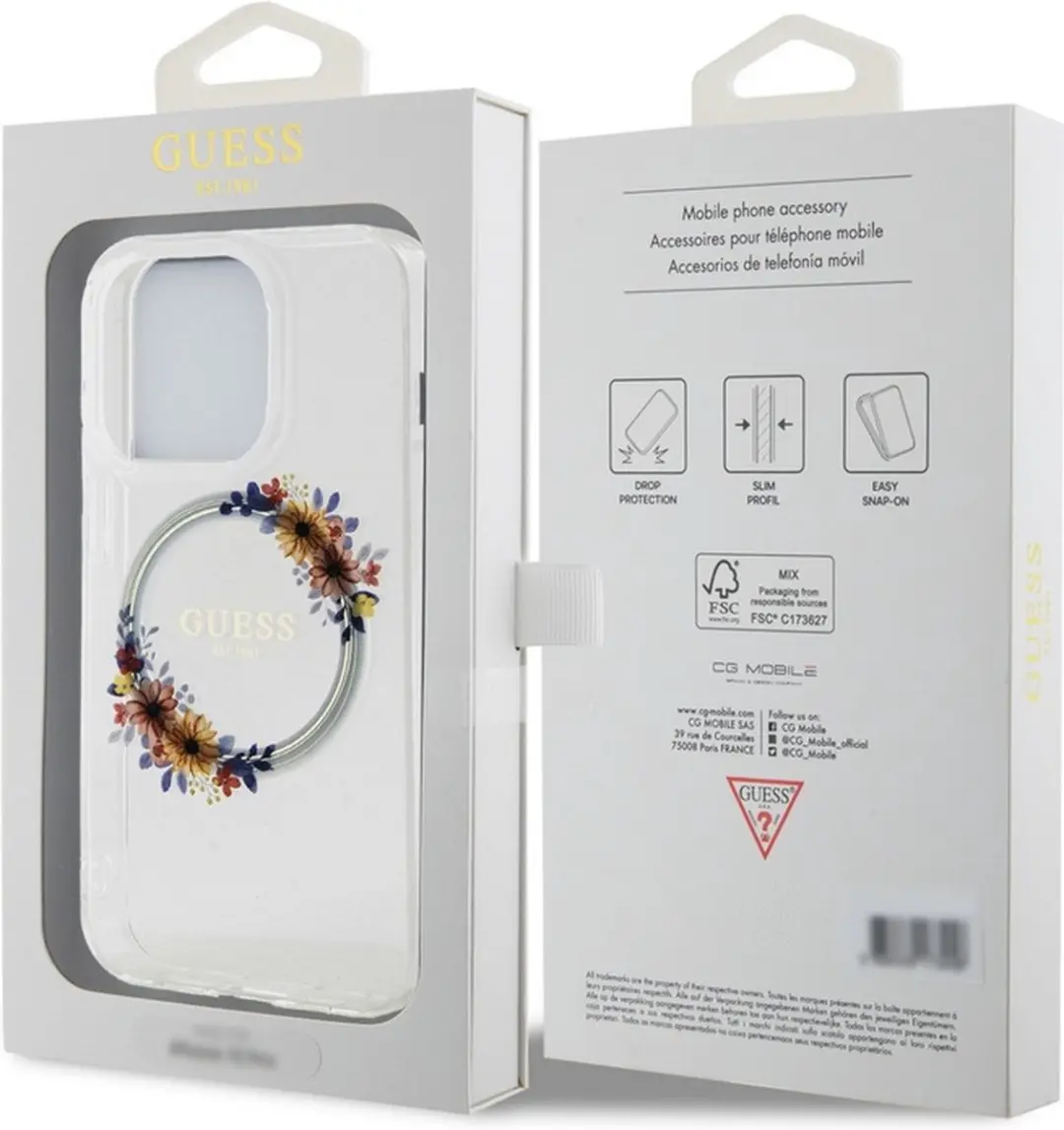 GUESS Glossy Ring Back Case - iPhone 13 Pro Max - Transparant