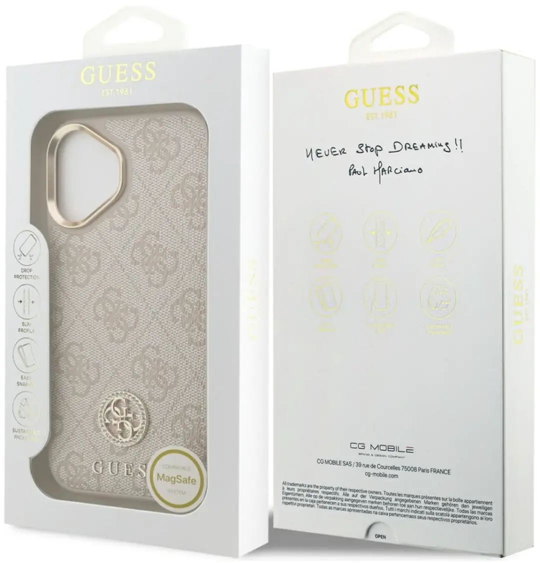 GUESS Case 4G Strass Logo iPhone 17 MagSafe - Zwart - 3666339529581 - afbeelding 6 van 6