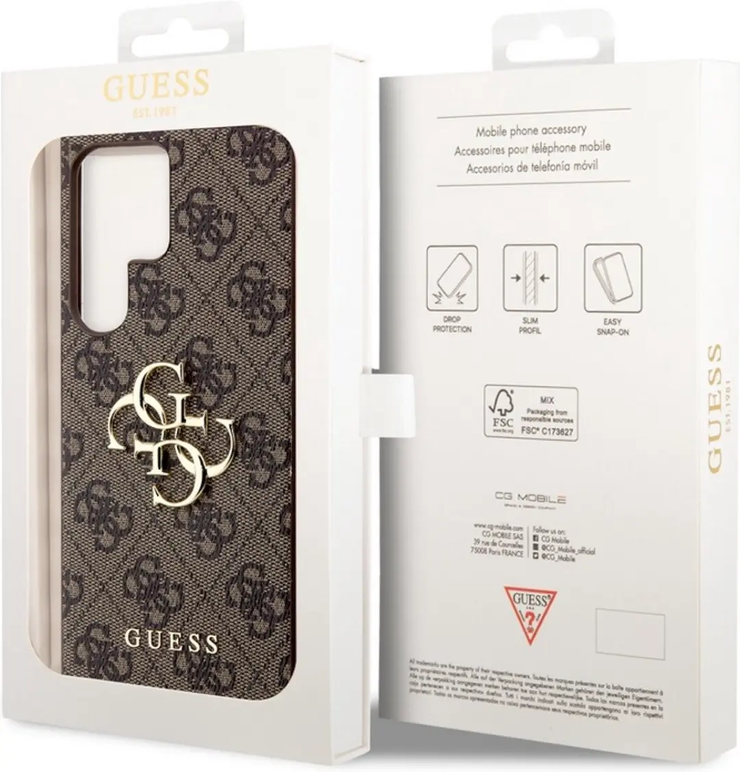 GUESS GUHCS24L4GMGBR Hoesje Samsung Galaxy S24 Ultra - Bruin