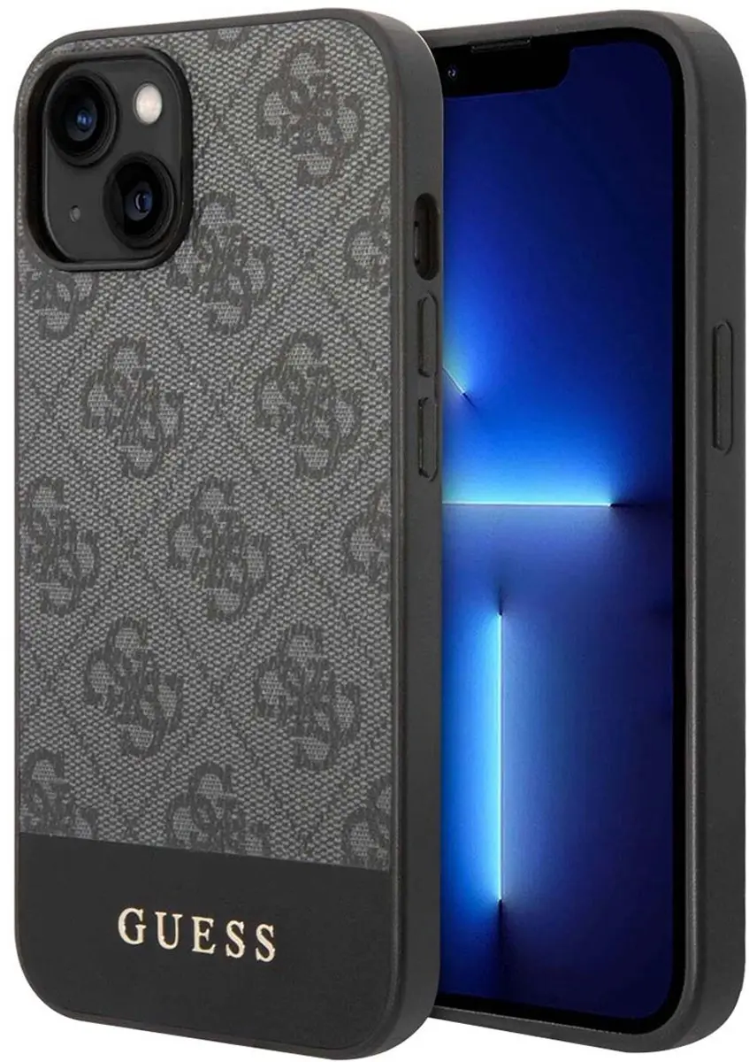 GUESS 4G Stripe Back Case - iPhone 14 Plus - Grijs