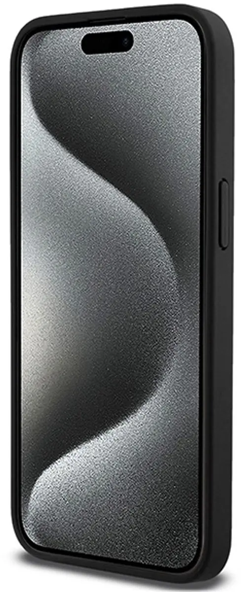 DKNY Repeat Stack Logo Back Case MagSafe iPhone 15 Pro Max - Zwart