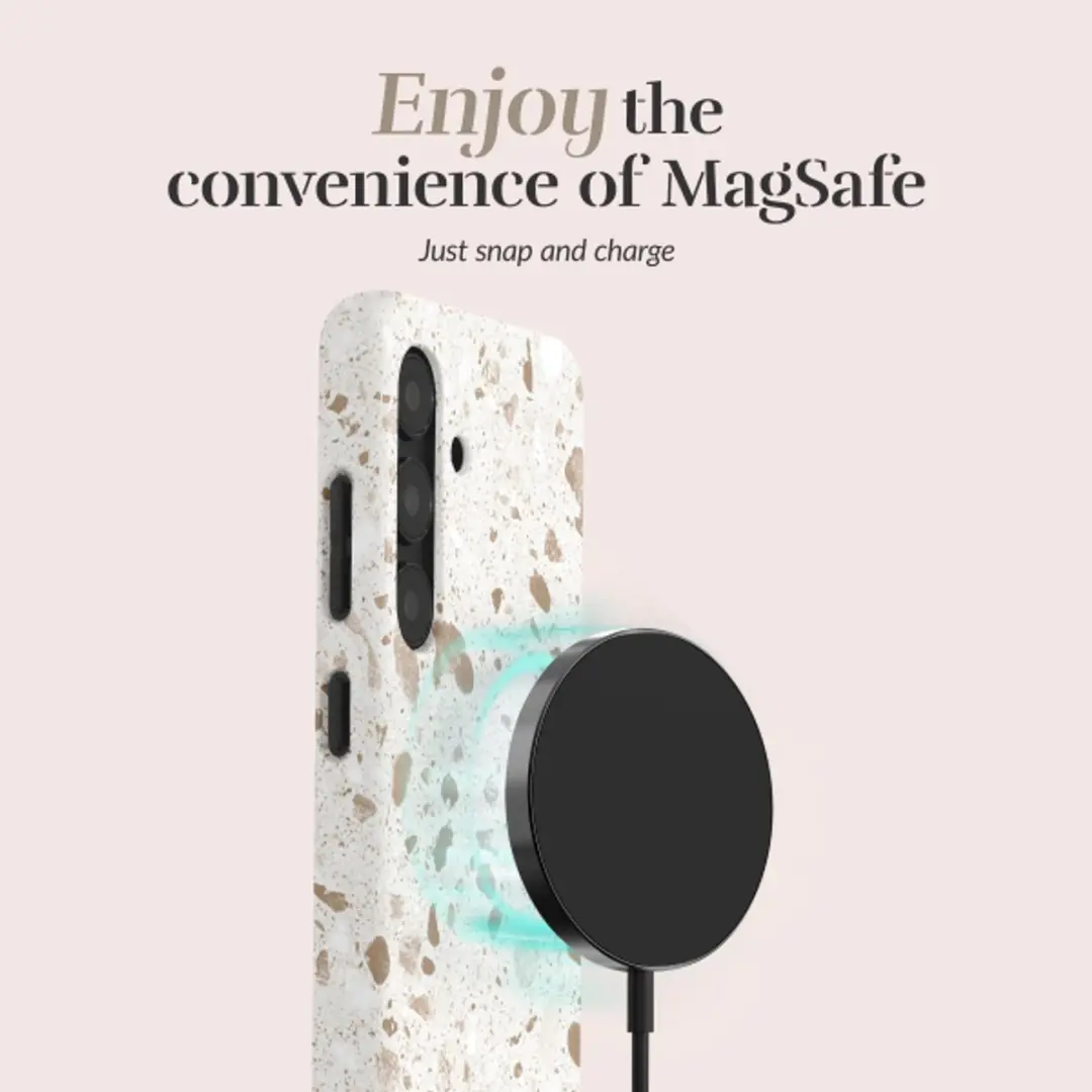 Mio by Mobilize Hoesje MIOSTS24FE5G - Samsung Galaxy S24 FE - MagSafe - Terrazzo Wit/Beige