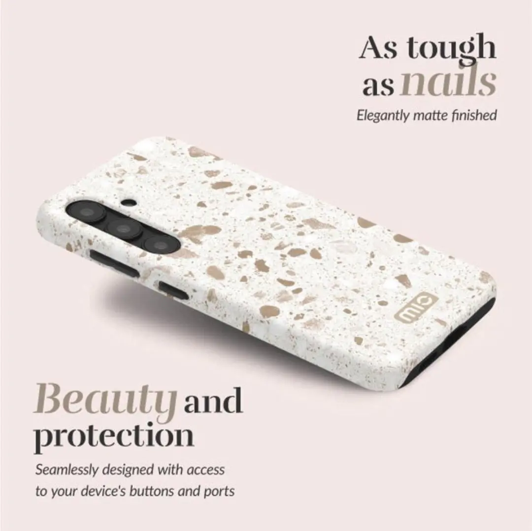 Mio by Mobilize Hoesje MIOSTS24FE5G - Samsung Galaxy S24 FE - MagSafe - Terrazzo Wit/Beige