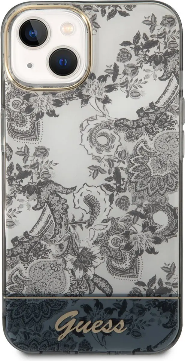 Guess Porselein Collectie Hoesje iPhone 14 Plus - Grijs - 3666339090715