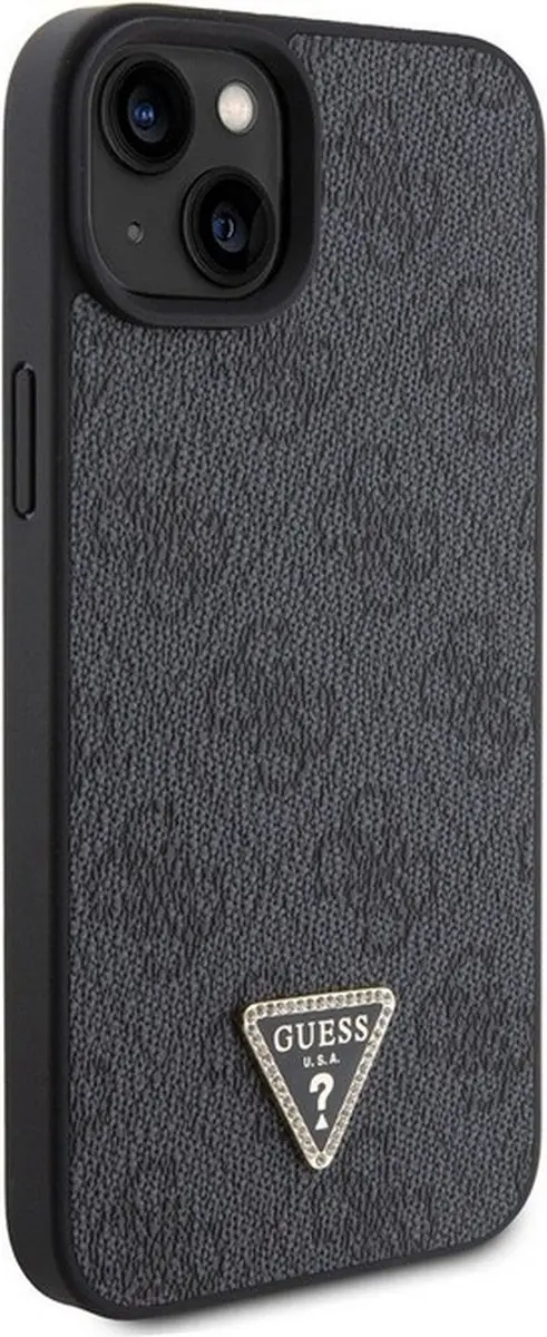 Guess 4G Triangle Crossbody Hoesje - iPhone 15 - Zwart