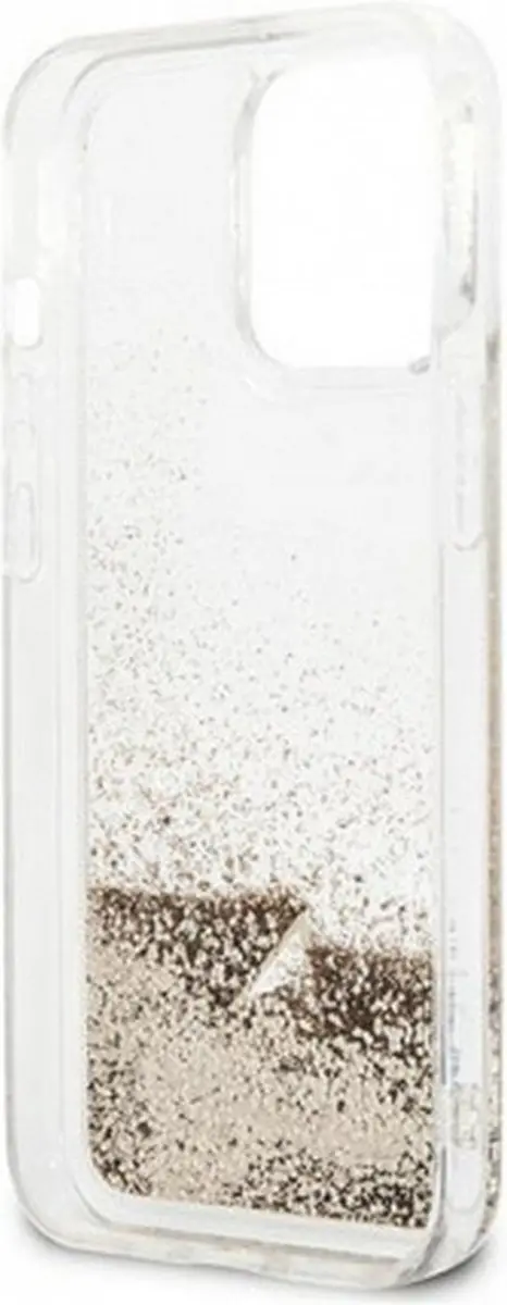 GUESS Charms Liquid Glitter Hoesje - iPhone 14 Pro Max - Goud