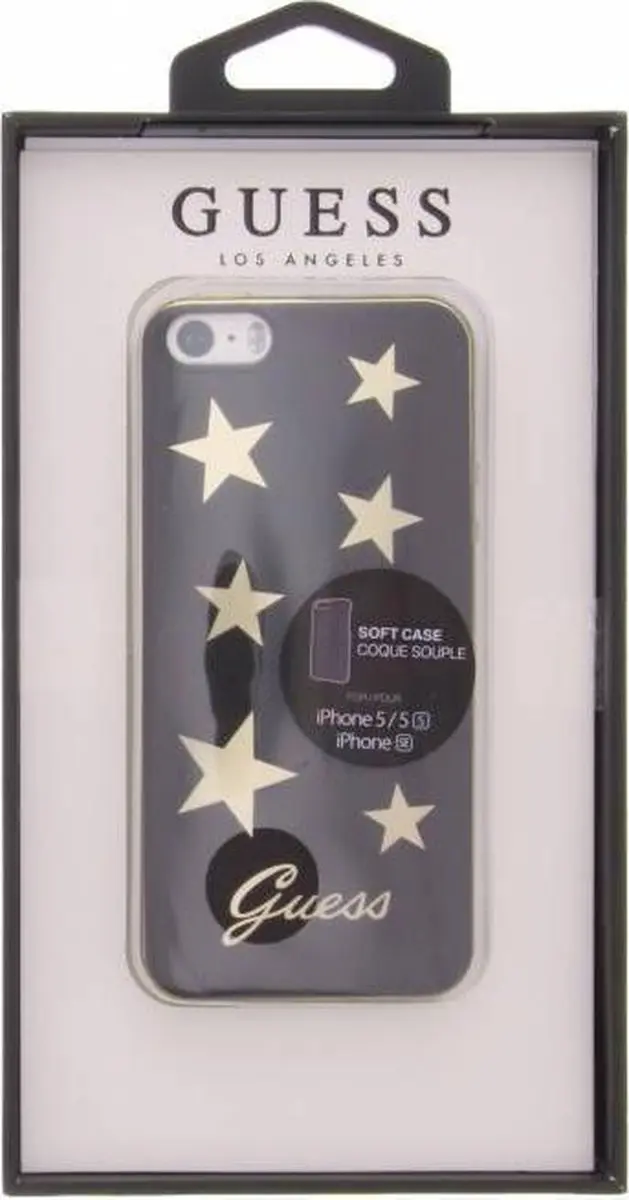 GUESS Stars TPU Hoesje iPhone 5/5s - 5G39616201 - Goud/Zwart