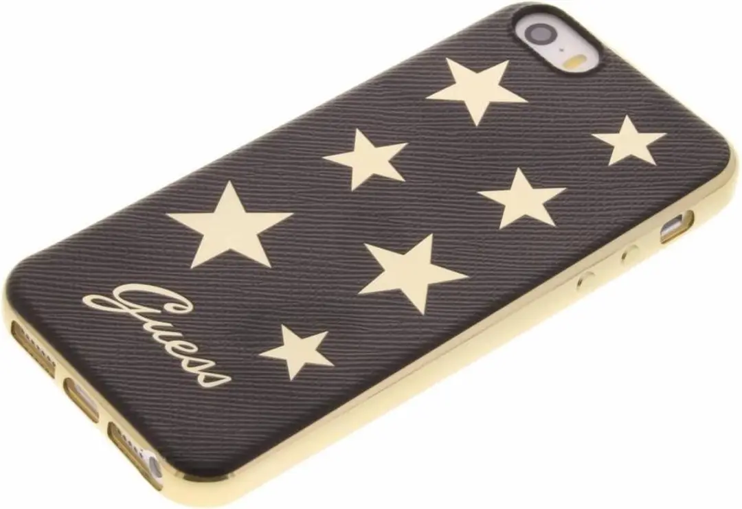 GUESS Stars TPU Hoesje iPhone 5/5s - 5G39616201 - Goud/Zwart