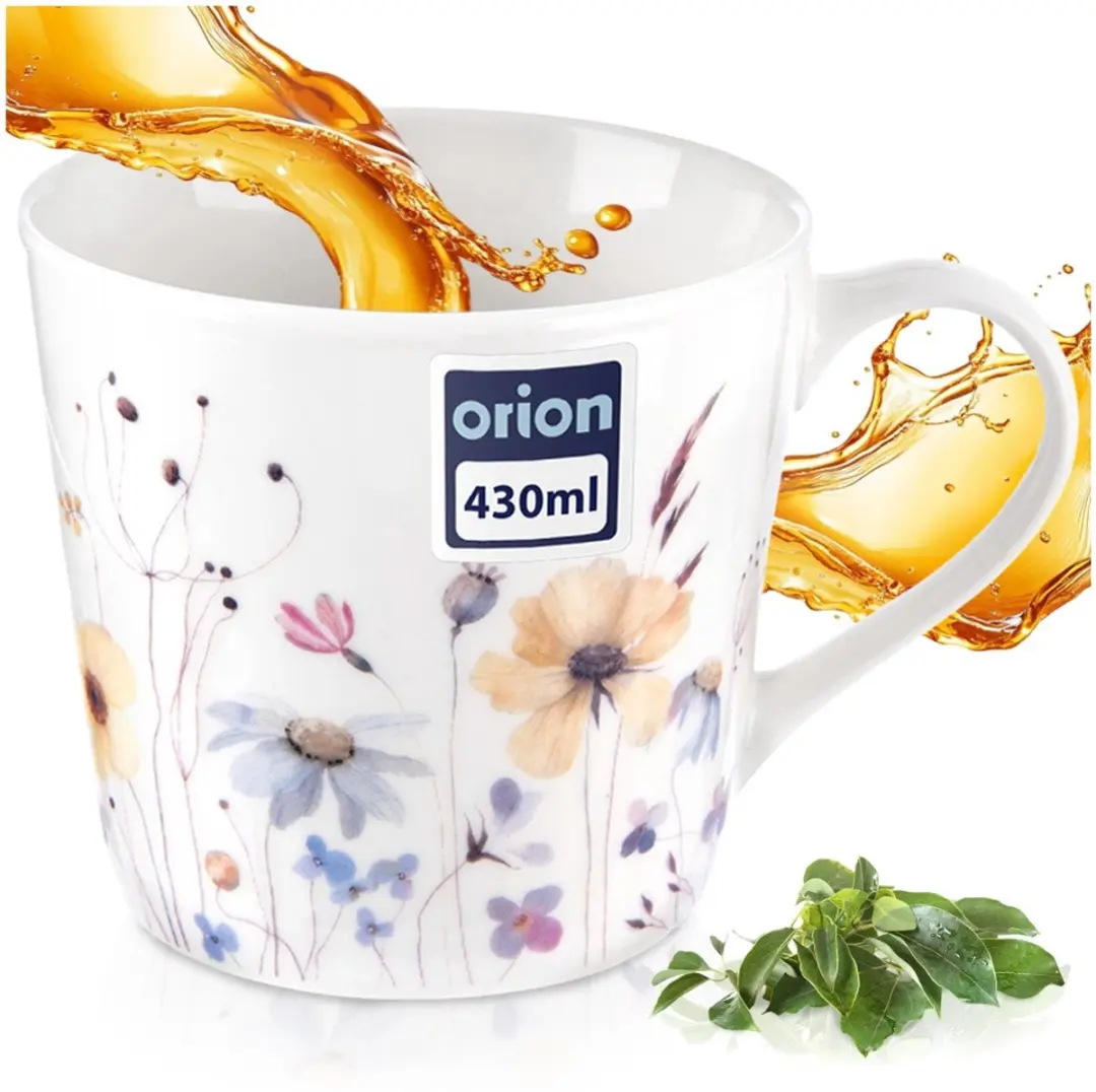Orion Mok Porselein Bloemen 430ml - Veelkleurig