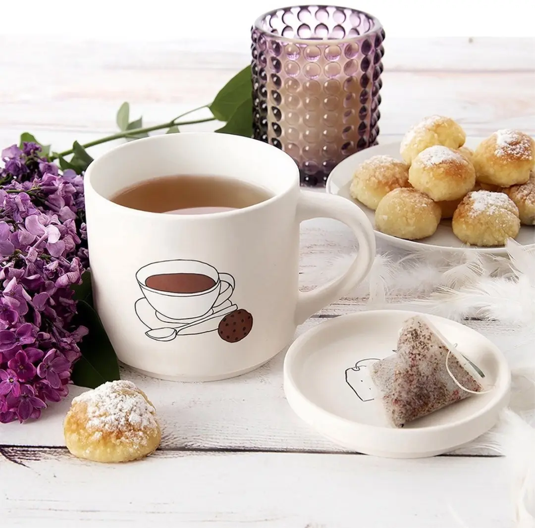 Orion Thee Mok met Deksel 420ml - Porselein Beige