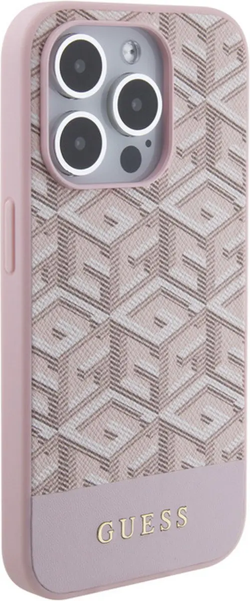 Guess G-Cube Back Case MagSafe - iPhone 15 Pro Roze