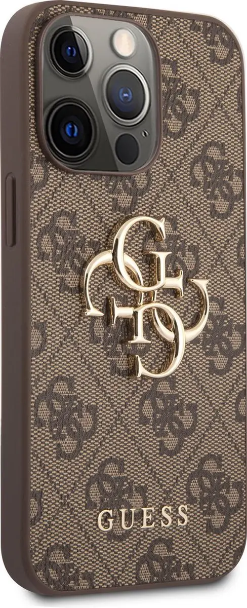 GUESS Golden Logo Backcase iPhone 13 Pro - Bruin