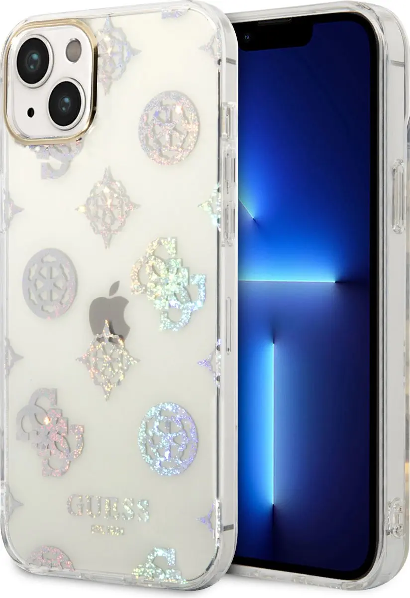 Guess 4G Peony Glitter Back Case iPhone 14 Plus