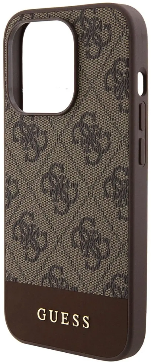 GUESS 4G Stripe Back Cover - iPhone 15 Pro - Bruin