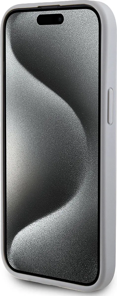GUESS Strass Metal Logo Back Case - iPhone 15 - Zilver - afbeelding 6 van 6