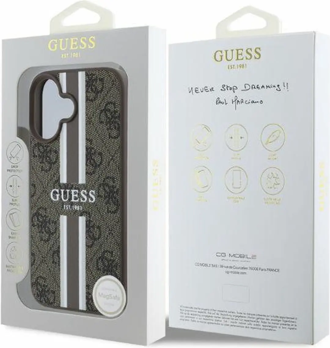 GUESS Hoesje iPhone 16 - MagSafe - Bruin