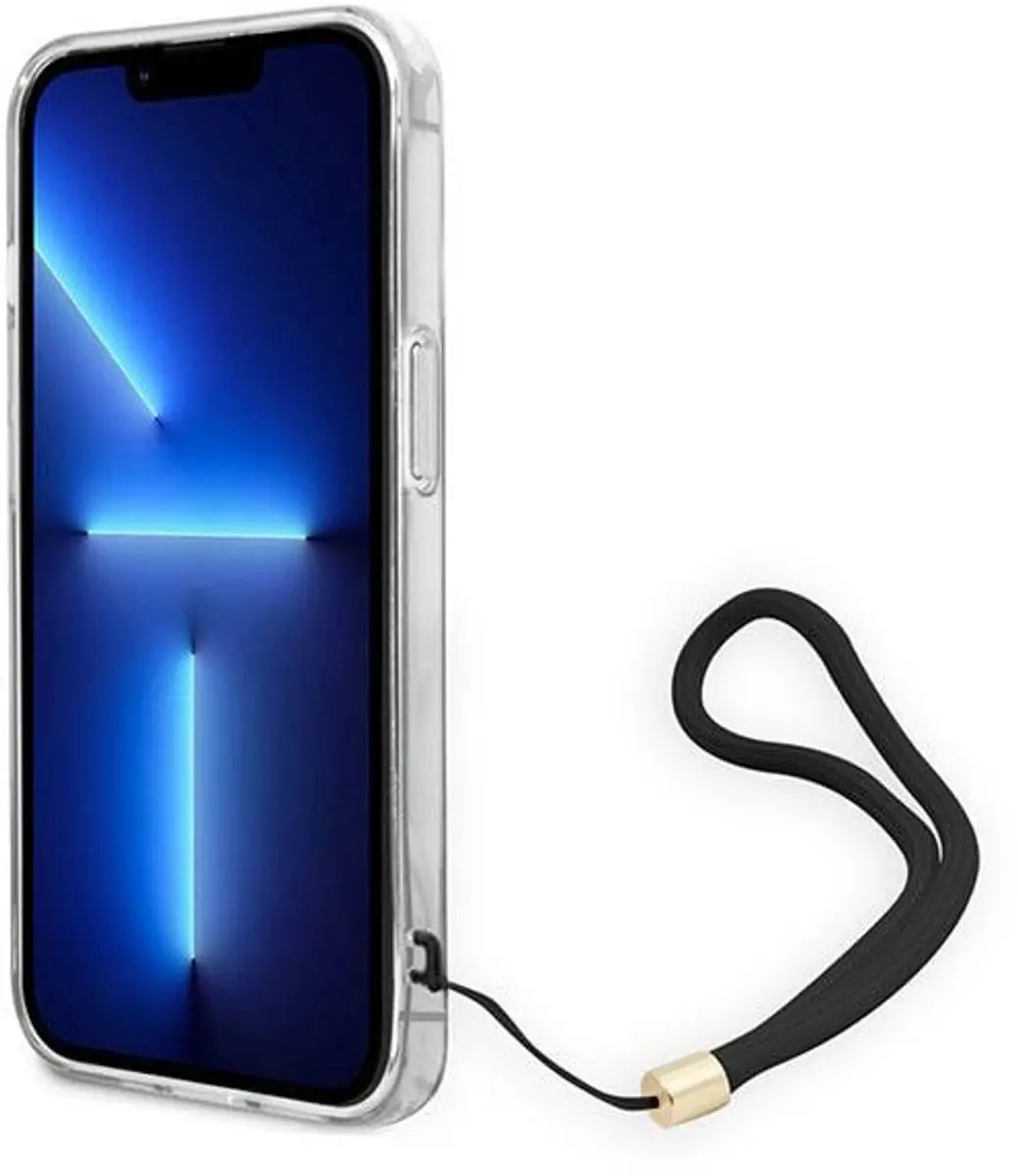 GUESS 4G Printed Back Case met Strap - iPhone 14 Plus - Bruin