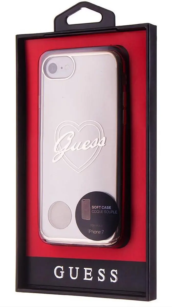 GUESS iPhone Hoesje - Goud - Hearts - TPU