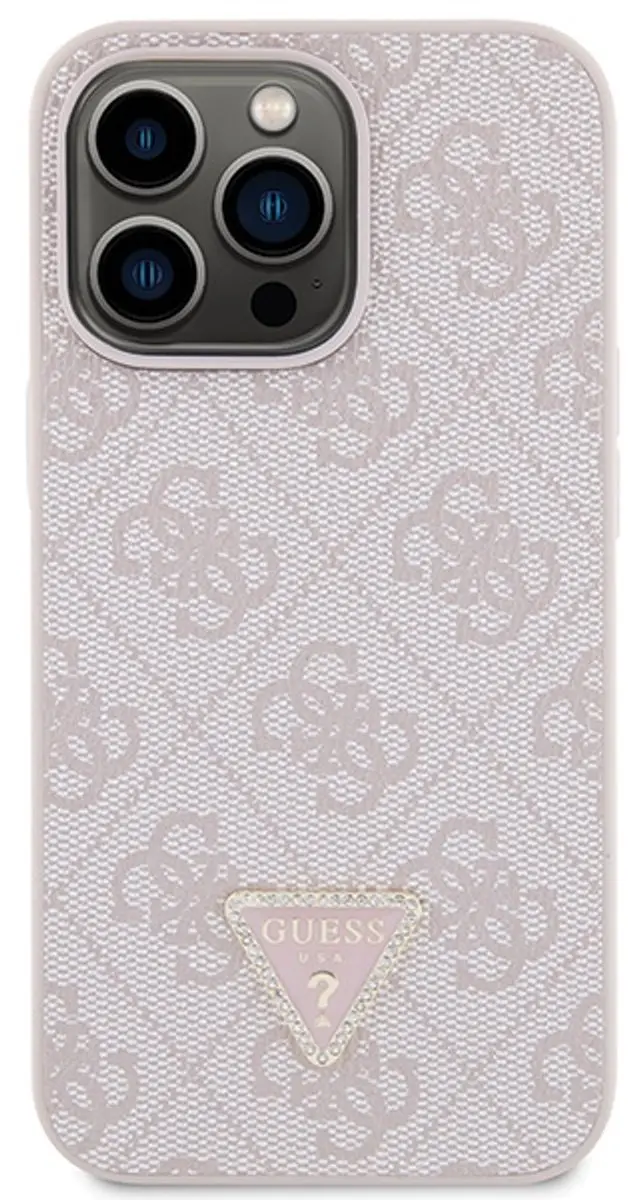 GUESS 4G Triangle Crossbody Back Case - iPhone 13 Pro Max - Roze