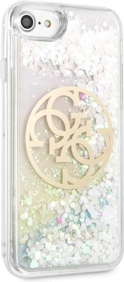 GUESS Liquid Glitter Circle Hoesje - iPhone 7/8/SE - Roze