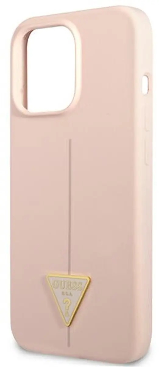 GUESS Silicone Triangle Line Case - iPhone 13 Pro - Roze
