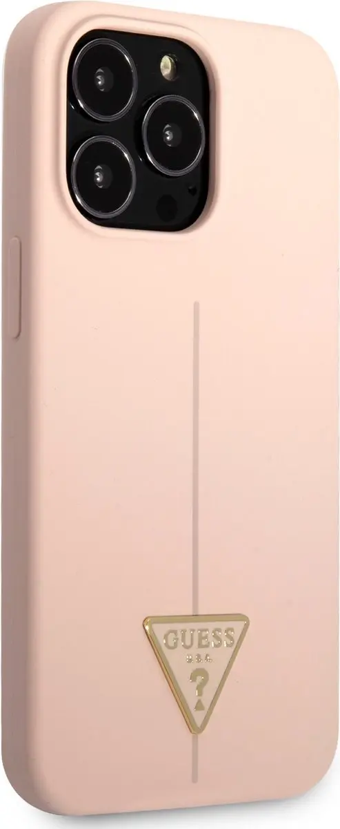 GUESS Silicone Triangle Line Case - iPhone 13 Pro - Roze