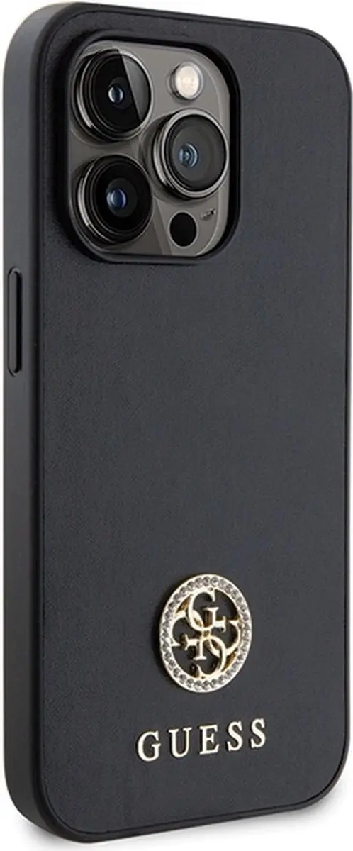 GUESS 4G Strass Metal Logo Back Case - iPhone 13 Pro - Zwart - afbeelding 6 van 6