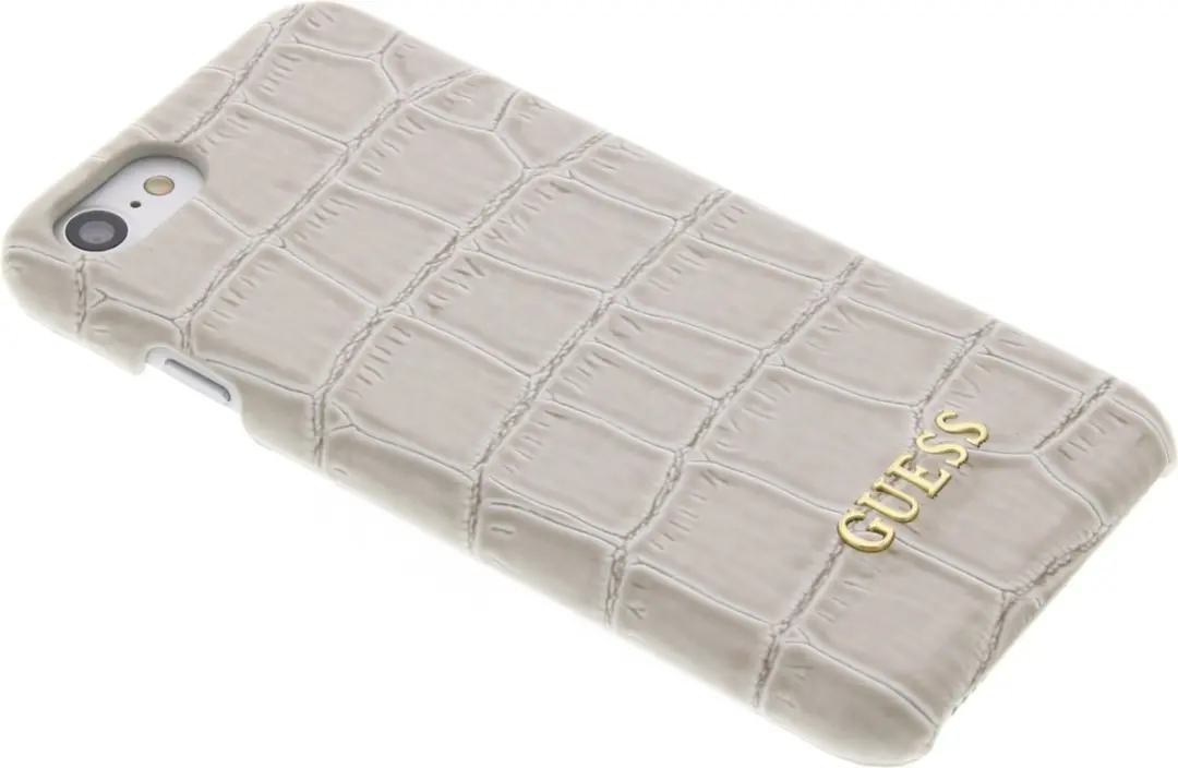 GUESS Shiny Croco Hoesje - iPhone 7/8/SE Beige