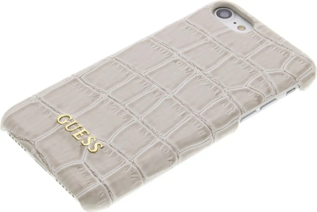 GUESS Shiny Croco Hoesje - iPhone 7/8/SE Beige - afbeelding 6 van 6