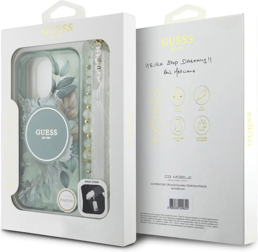 GUESS IML Flowers Case MagSafe iPhone 16 Pro Max - Groen - afbeelding 6 van 6