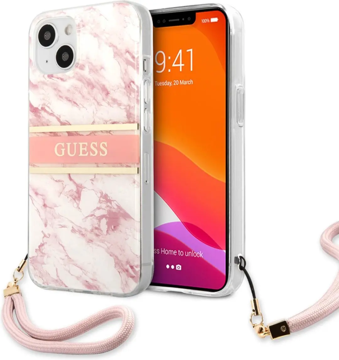 GUESS Hardcase Backcover iPhone 13 Mini - Roze - 7551