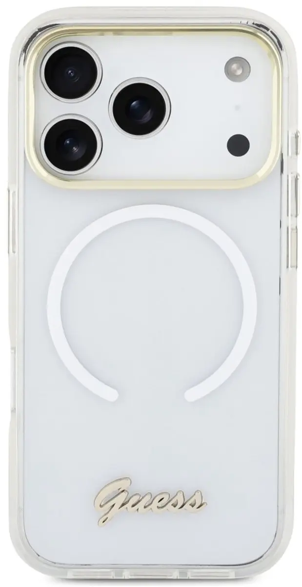 Guess IML Gradient Script MagSafe Hoesje iPhone 17 Pro Max - GUHMP17LGMGW - Wit - afbeelding 6 van 6
