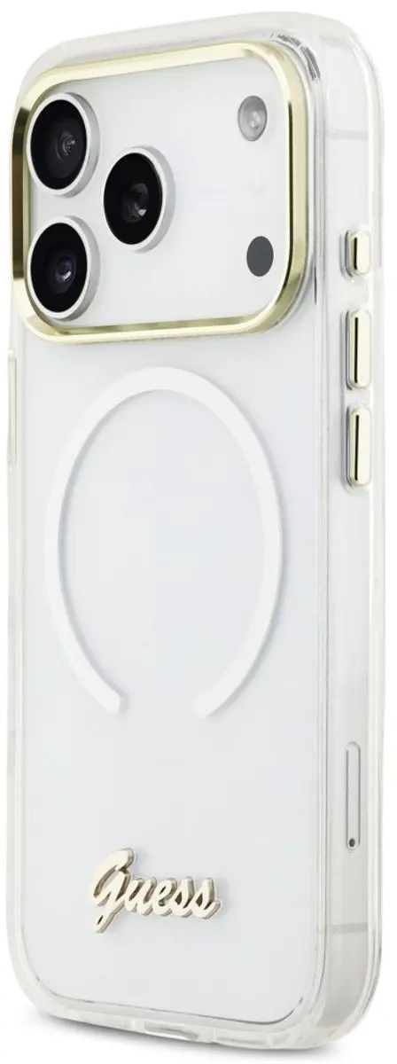 Guess IML Gradient Script MagSafe Hoesje iPhone 17 Pro Max - GUHMP17LGMGW - Wit