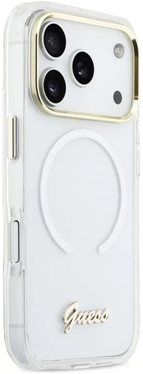 Guess IML Gradient Script MagSafe Hoesje iPhone 17 Pro Max - GUHMP17LGMGW - Wit