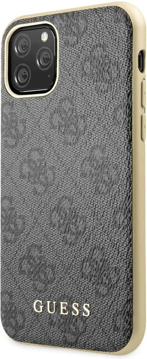 GUESS iPhone 11 Pro Max Hoesje - Effen Grijs Kunstleer