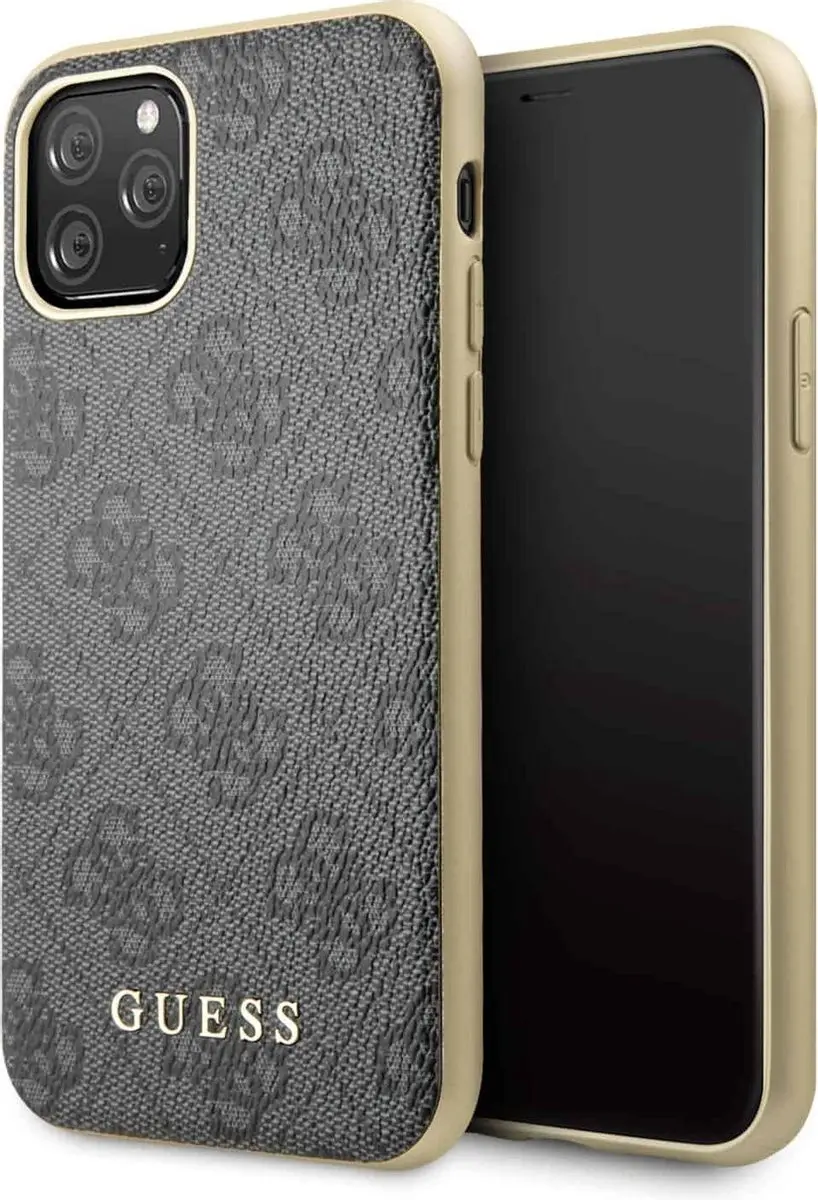 GUESS iPhone 11 Pro Max Hoesje - Effen Grijs Kunstleer