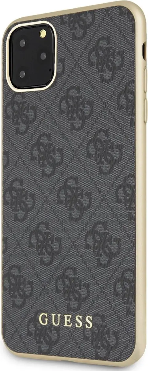 GUESS iPhone 11 Pro Max Hoesje - Effen Grijs Kunstleer