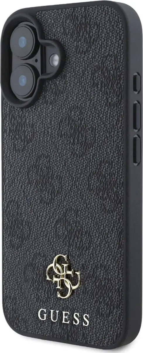 GUESS 4G Metal Logo Backcover GUHMP16SP4SM4MK - iPhone 16 - Zwart