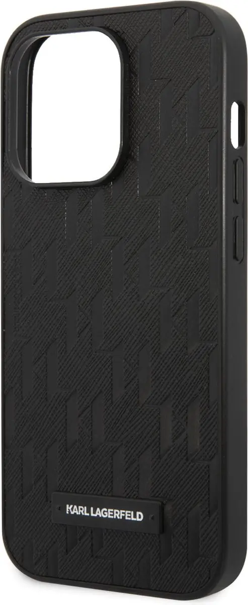 Karl Lagerfeld iPhone 14 Pro Max Back Cover - Zwart Saffiano Leder - afbeelding 6 van 6