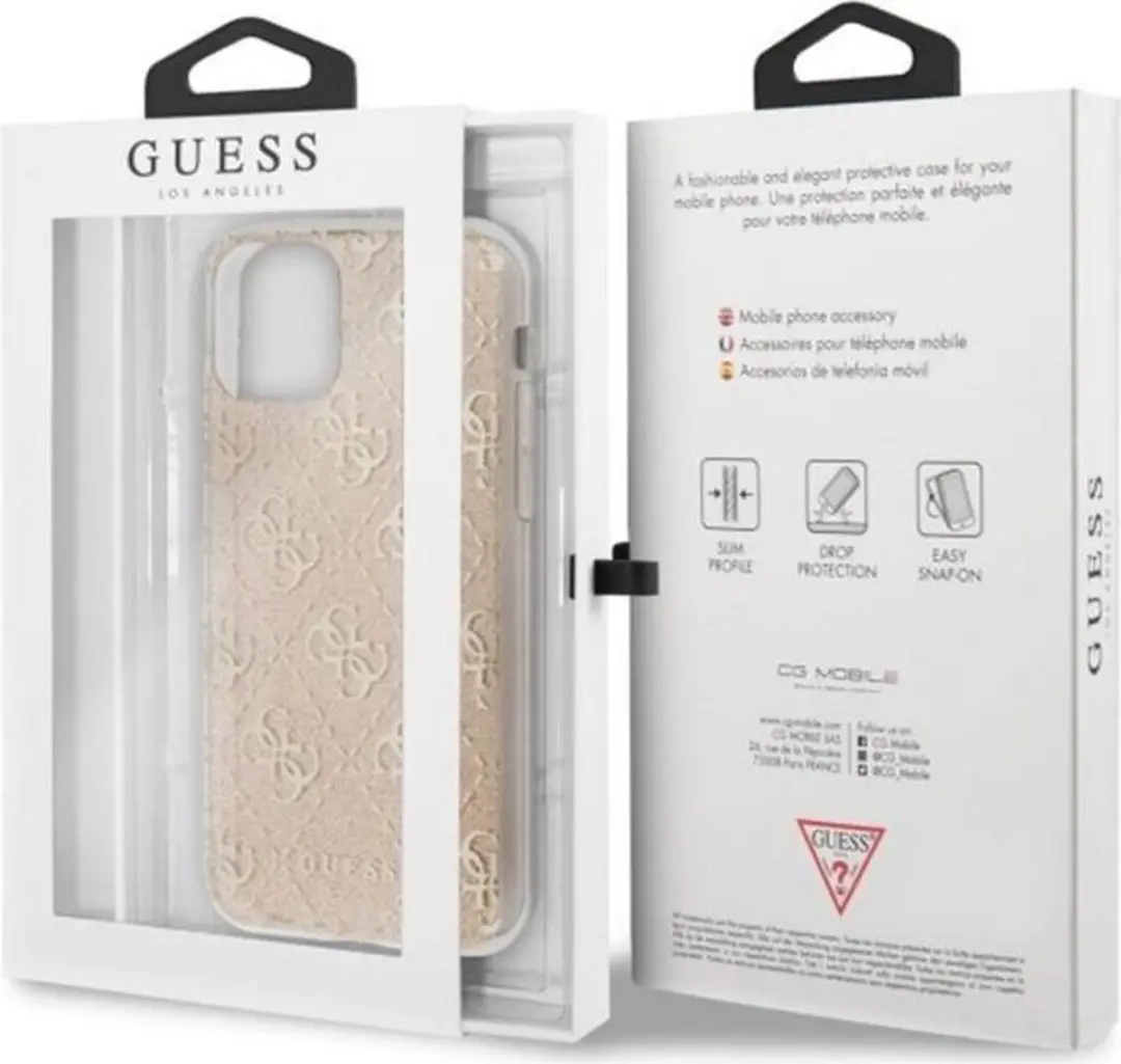 Guess 4G Glitter Hoesje iPhone 11 - Goud GUHCN61GLG