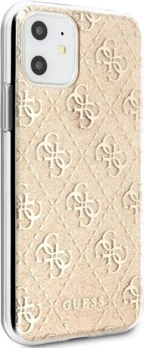 Guess 4G Glitter Hoesje iPhone 11 - Goud GUHCN61GLG
