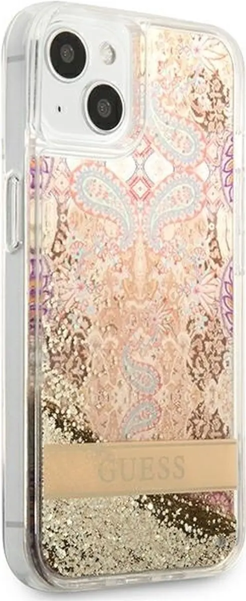 GUESS Paisley Liquid Glitter Back Case - iPhone 13 Mini - Goud