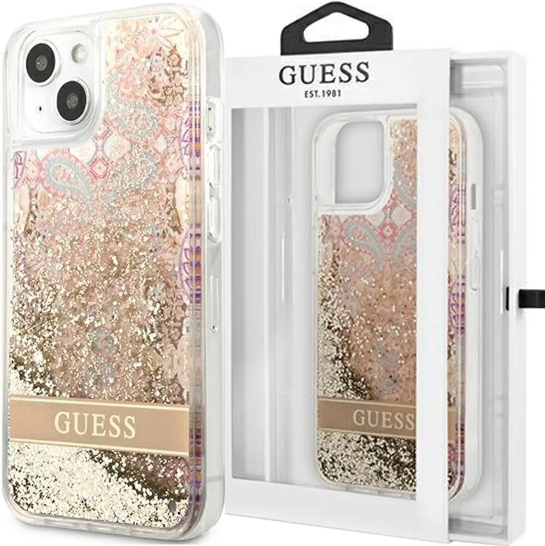 GUESS Paisley Liquid Glitter Back Case