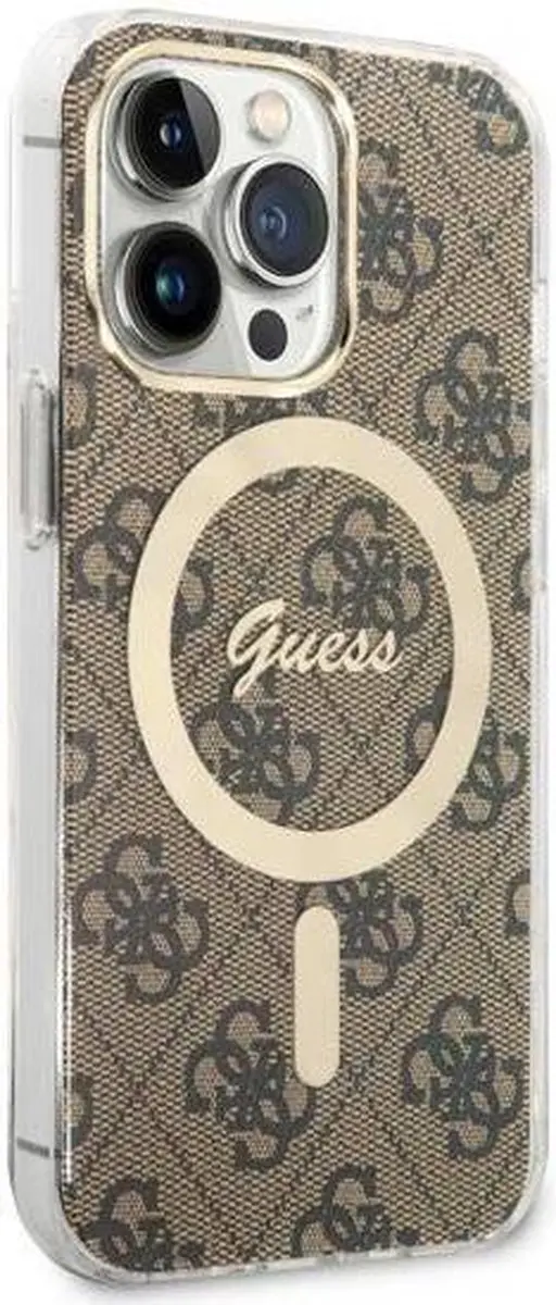 GUESS 4G Back Case MagSafe iPhone 13 Pro - Bruin