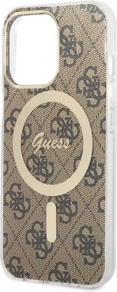 GUESS 4G Back Case MagSafe iPhone 13 Pro - Bruin - afbeelding 6 van 6